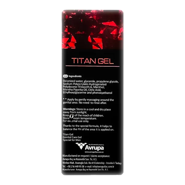 Titan GEL Homme 50 Ml – Gel Pour Agrandissement & Endurance – Naturel, NEUF